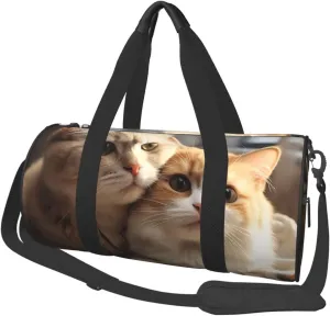 Travel Duffel Bag Foldable Weekender Travel Bag Lovers Cat Sports Tote Gym Bag Large Capacity Weekender Overnight Bag Lightweight Carry On Luggage Bag for Men Women