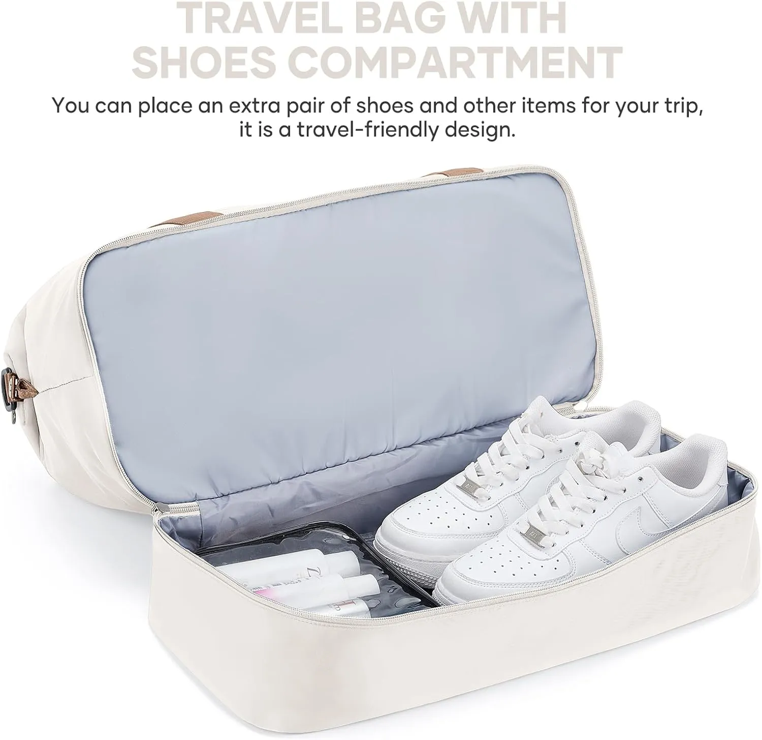 Travel Duffel Bag, Sports Tote Gym Bag, Shoulder Weekender Overnight Bag for Women