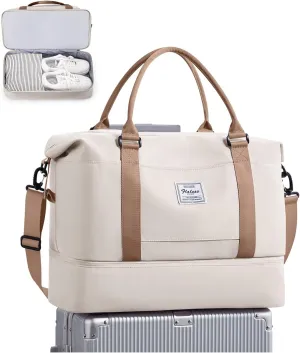 Travel Duffel Bag, Sports Tote Gym Bag, Shoulder Weekender Overnight Bag for Women