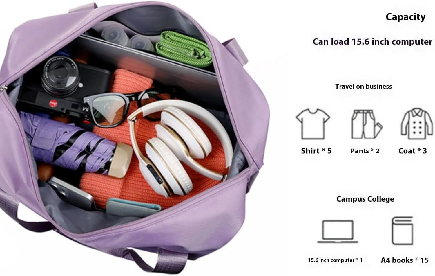 Travel Duffel Bag with Wheels, Expandable Foldable Rolling Luggage Bag with Detachable Wheels for Wome, Rolling Duffle Bag, Carry On, Large Weekend Bag Overnight Bag (Black)