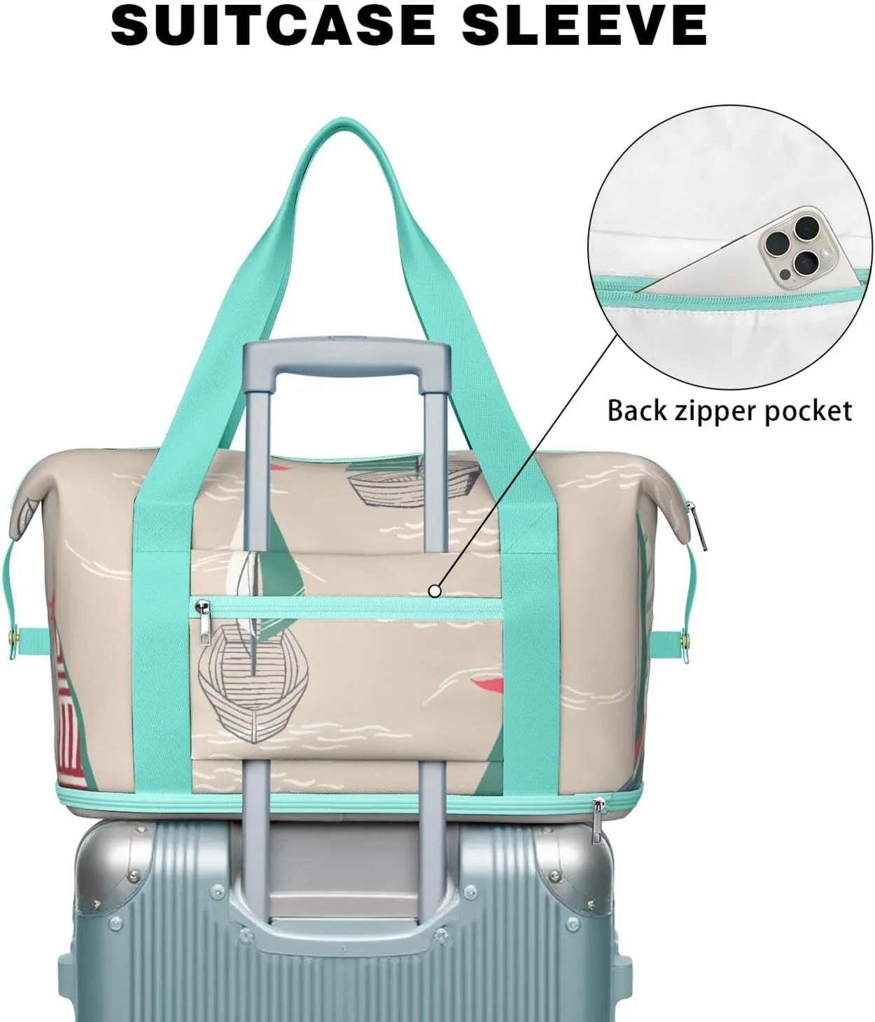 Travel Duffel Bag,Large Weekender Tote for Women,Gym Duffel Bag with Wet Pocket, Shoulder Weekender Overnight Bag for Women
