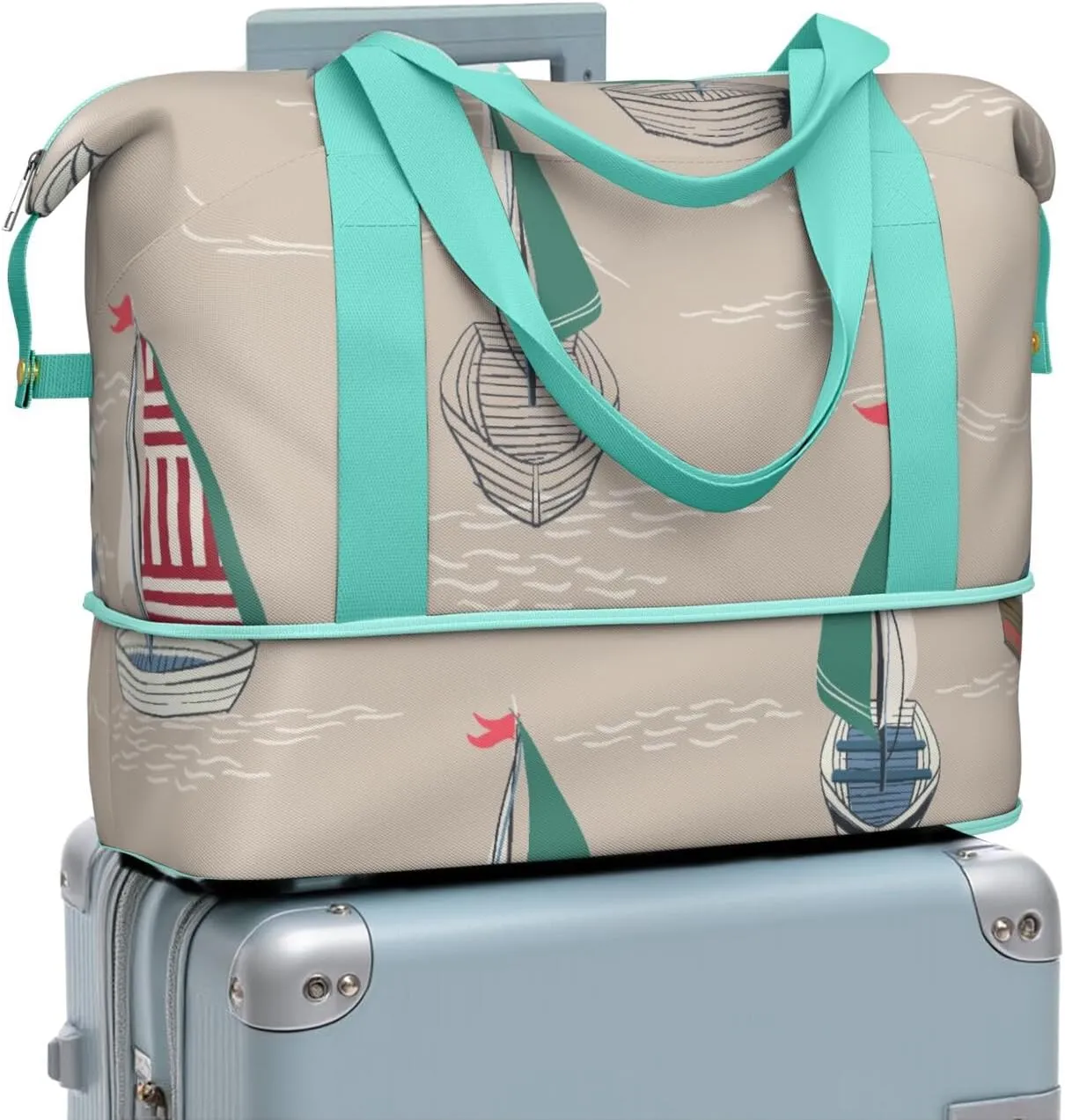 Travel Duffel Bag,Large Weekender Tote for Women,Gym Duffel Bag with Wet Pocket, Shoulder Weekender Overnight Bag for Women