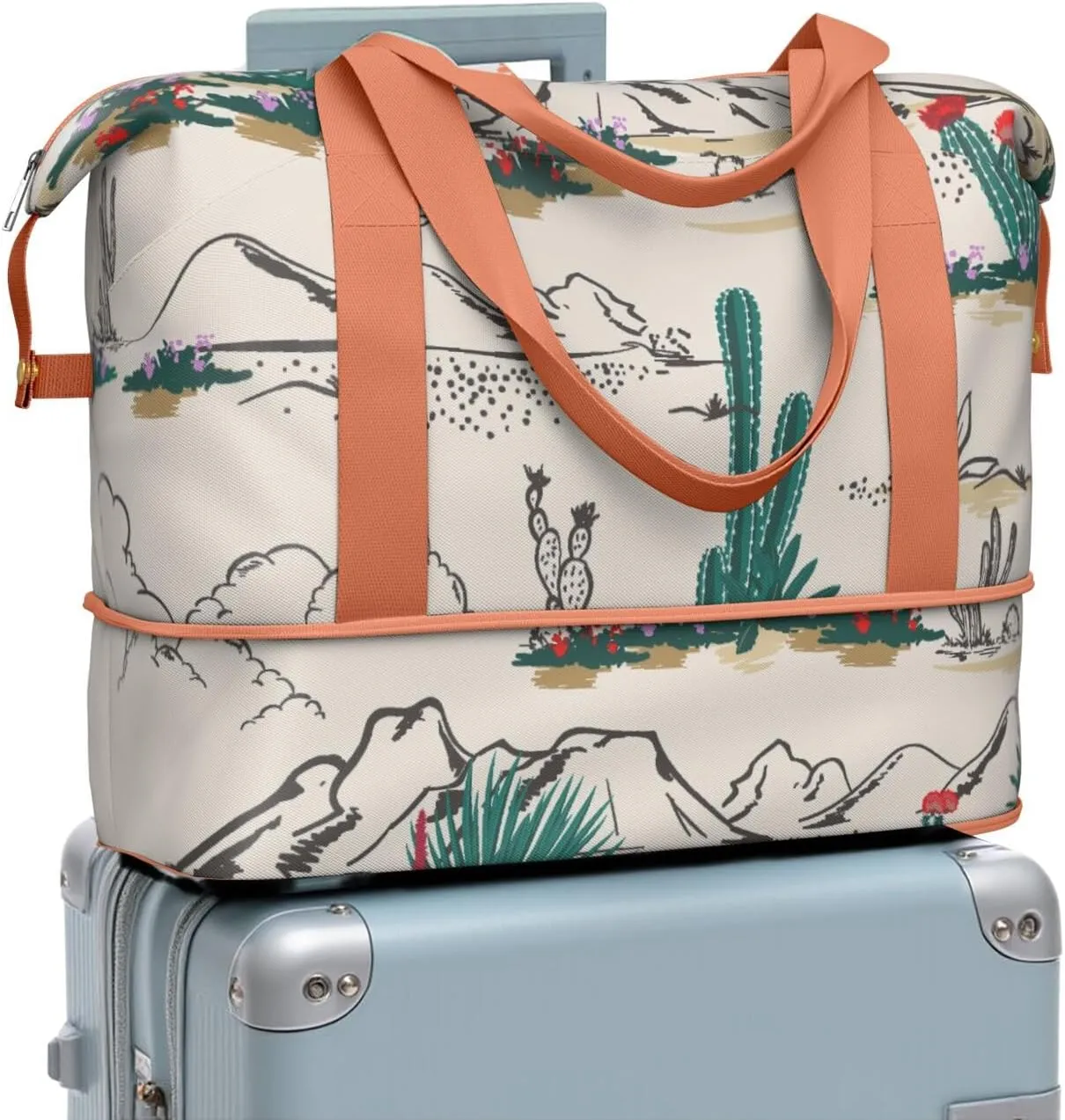Travel Duffel Bag,Large Weekender Tote for Women,Gym Duffel Bag with Wet Pocket, Shoulder Weekender Overnight Bag for Women