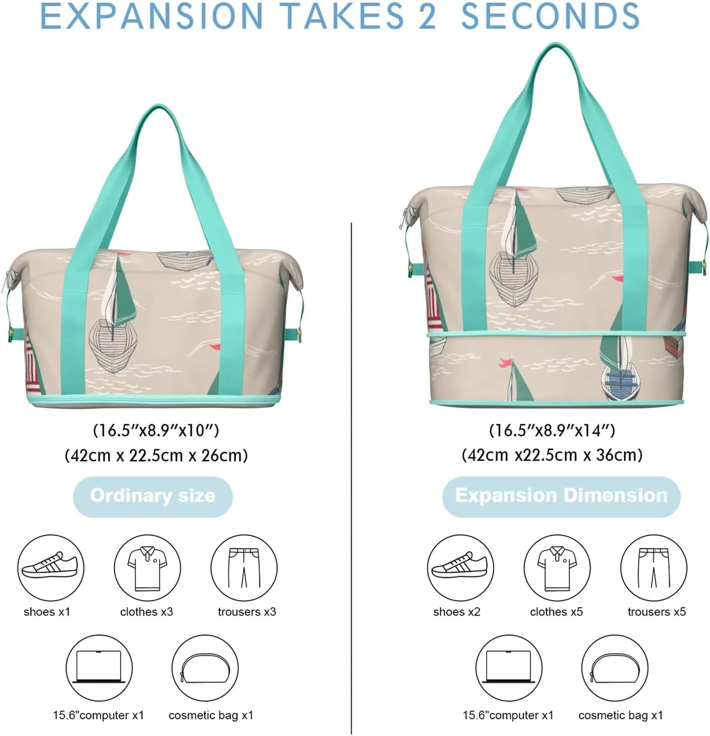 Travel Duffel Bag,Large Weekender Tote for Women,Gym Duffel Bag with Wet Pocket, Shoulder Weekender Overnight Bag for Women