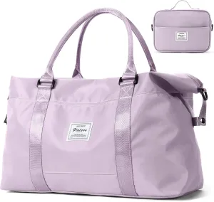 Travel Duffel Bags for Women,Weekender Overnight Bag with Wet Pocket & Toiletry Bag,Carry On Personal Item,Light Purple