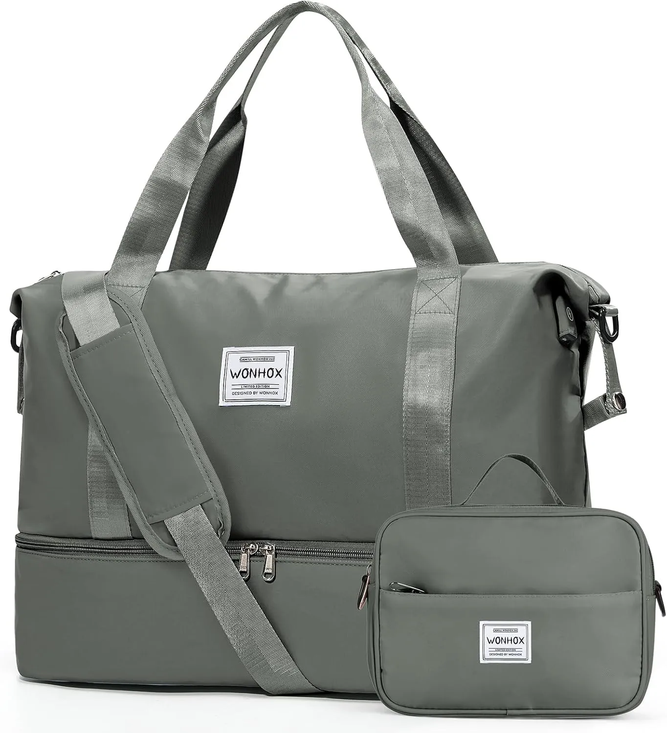 Travel Duffel Bags with USB port,Weekender Bags for Women,Waterproof Overnight Bag with Toiletry Bag,Sport Gym Tote Bag with Wet Pocket and Shoes Compartment, Carry On Bag for Airplanes,DarkGreen
