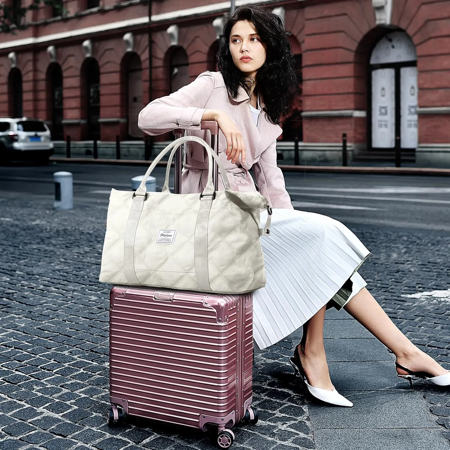 Travel Duffel Bag,Sports Tote Gym Bag,Shoulder Weekender Overnight Bag for Women