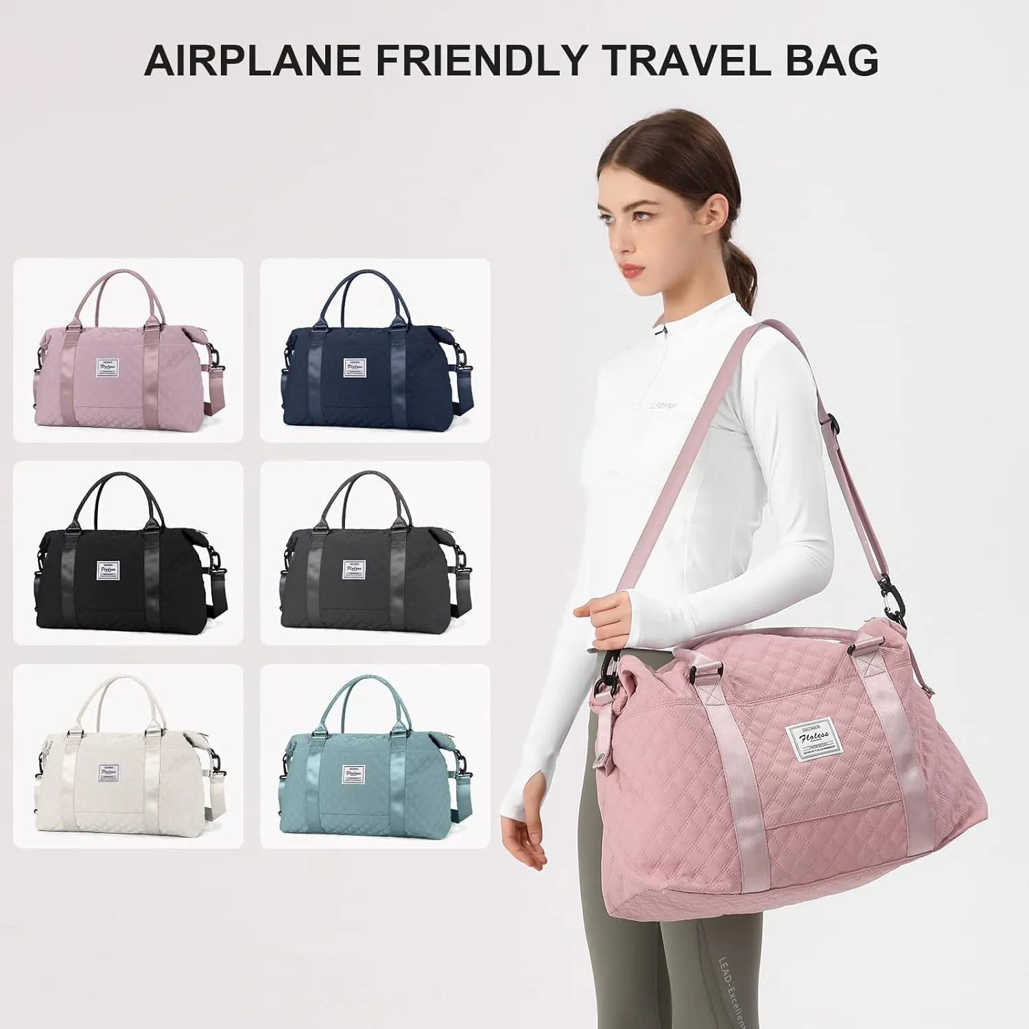 Travel Duffel Bag,Sports Tote Gym Bag,Shoulder Weekender Overnight Bag for Women