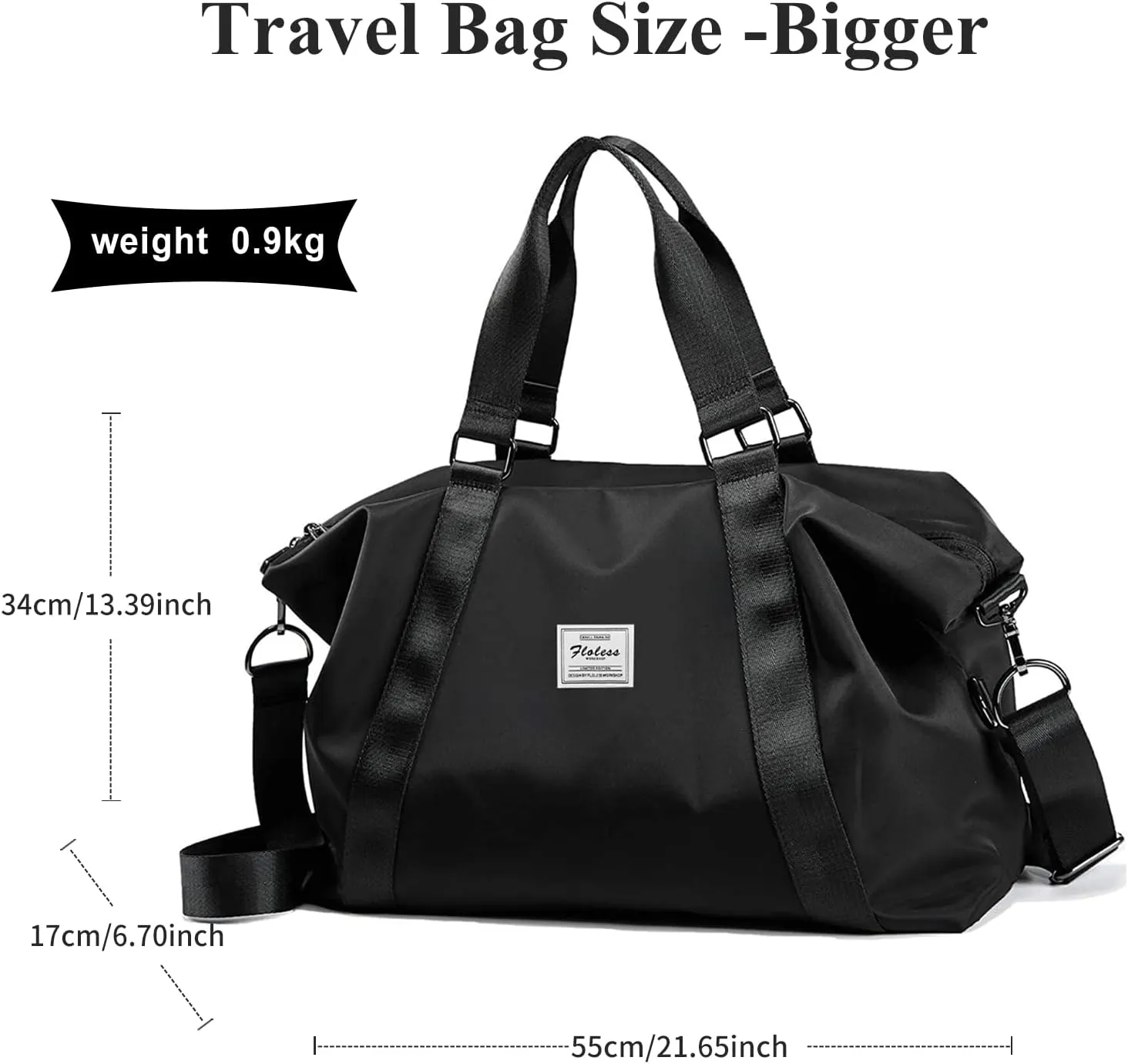 Travel Duffel Bag,Sports Tote Gym Bag,Shoulder Weekender Overnight Bag for Women