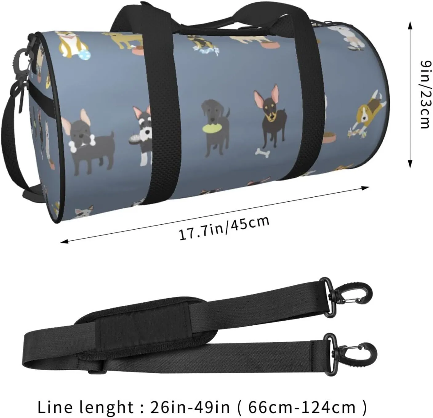Travel Duffle Bag for Men Women, Dogs 1 Duffle Bags for Sport Gym Overnight Luggage