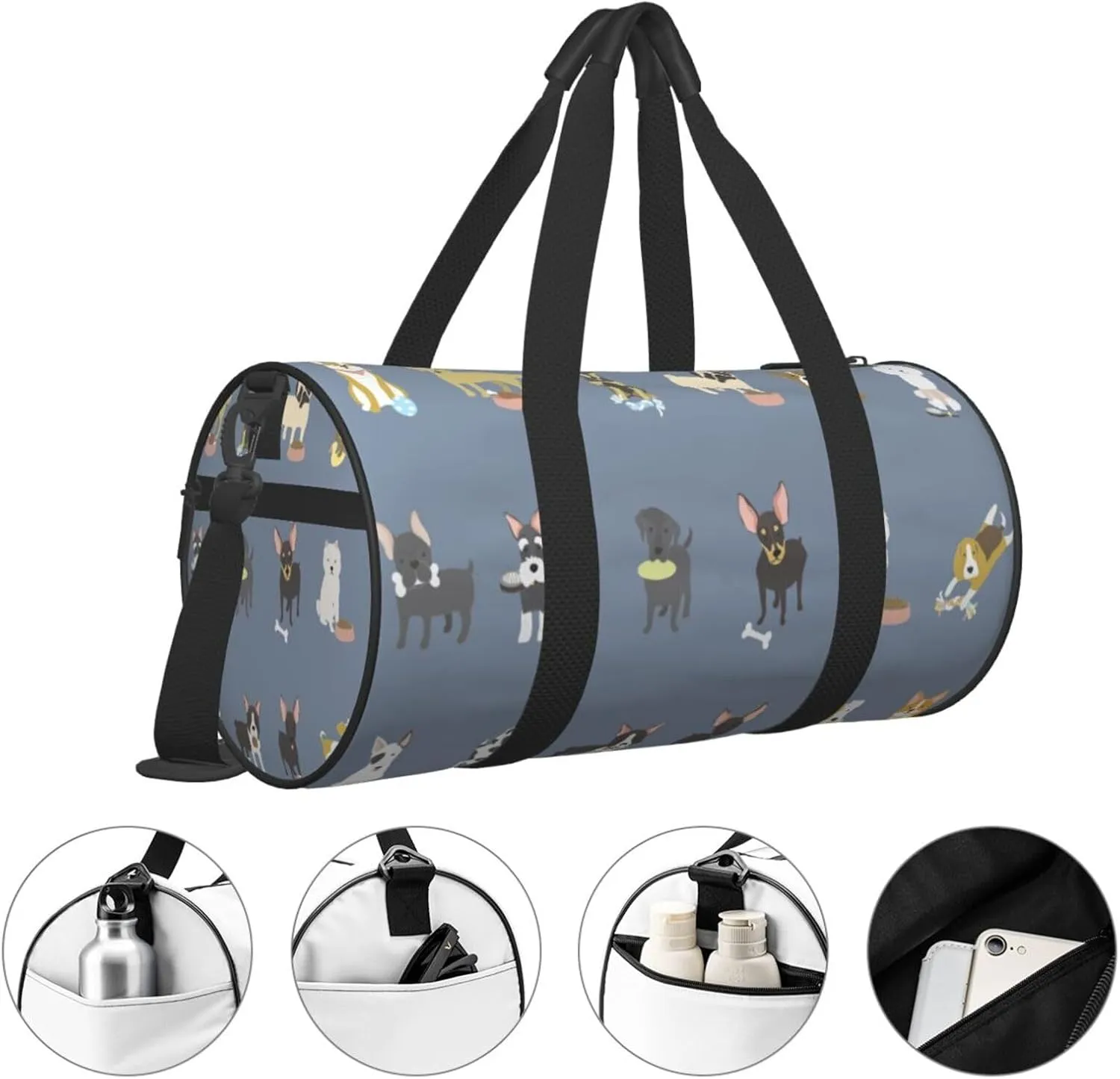 Travel Duffle Bag for Men Women, Dogs 1 Duffle Bags for Sport Gym Overnight Luggage