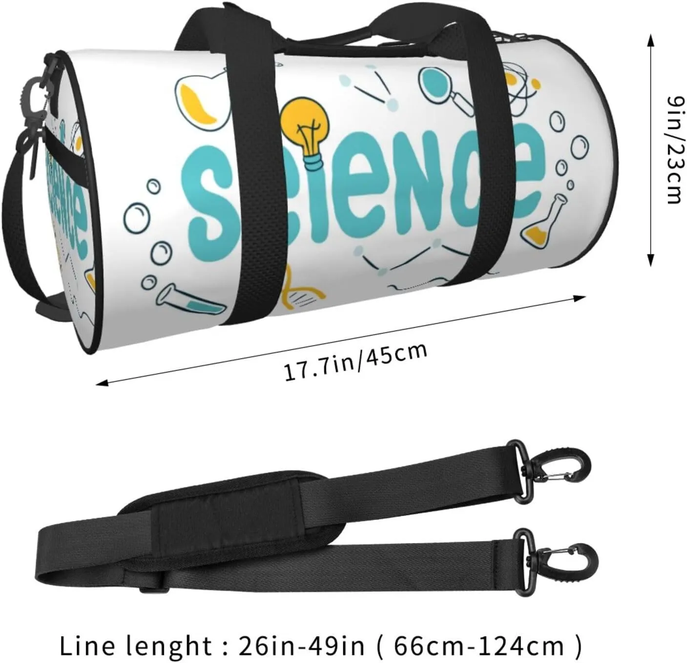 Travel Duffle Bag for Men Women, Science Work Labs Duffle Bags for Sport Gym Overnight Luggage