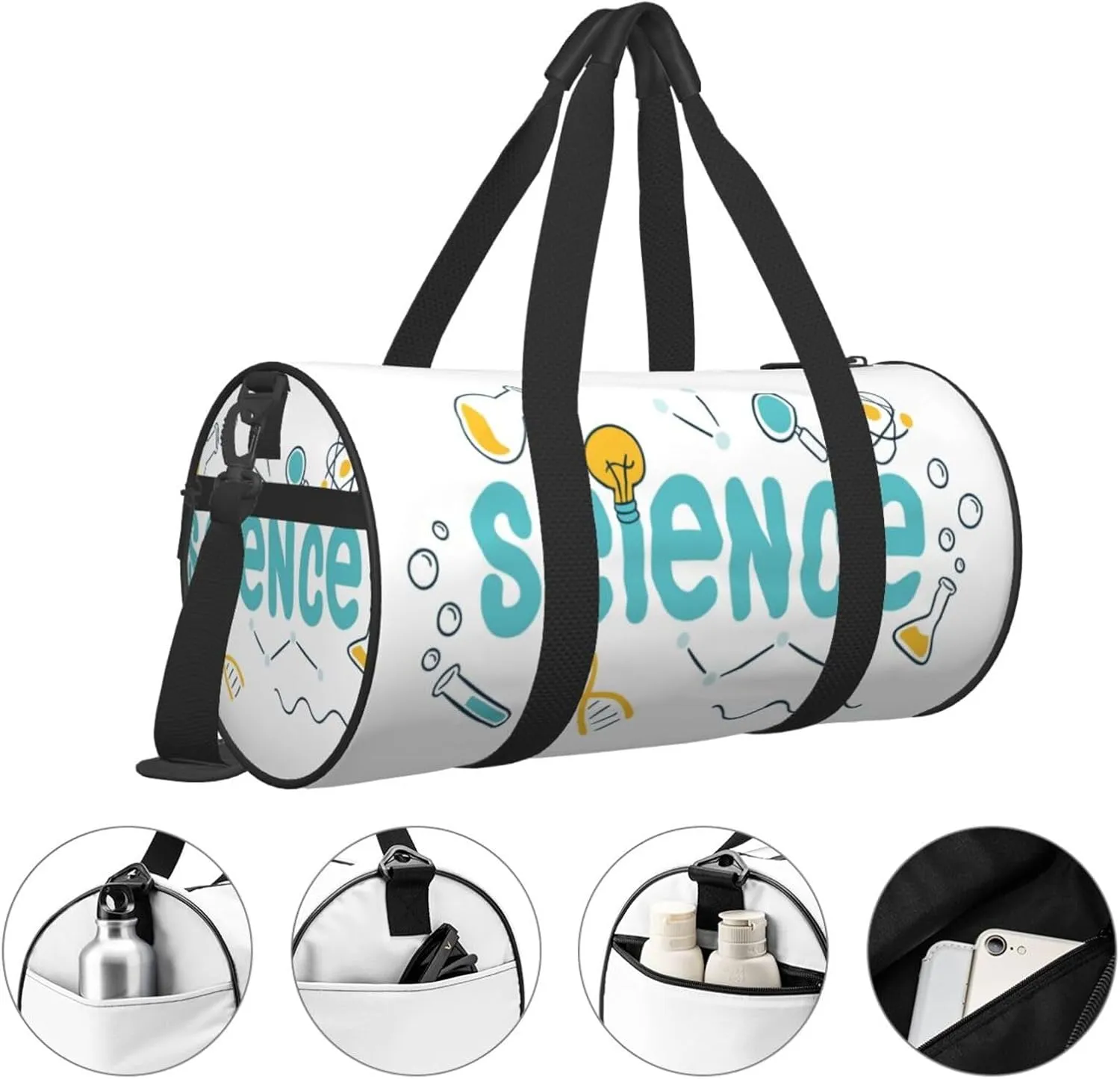 Travel Duffle Bag for Men Women, Science Work Labs Duffle Bags for Sport Gym Overnight Luggage