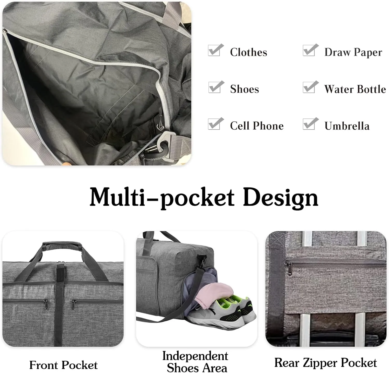 Travel Duffle Bag for Men/Women 115L Foldable Sport Duffel Bag Gym Tote Bag with Shoes Compartment Large Overnight Bag Weekend Shoulder Bag Lightweight Carry On Luggage Hospital Bag Yellow B