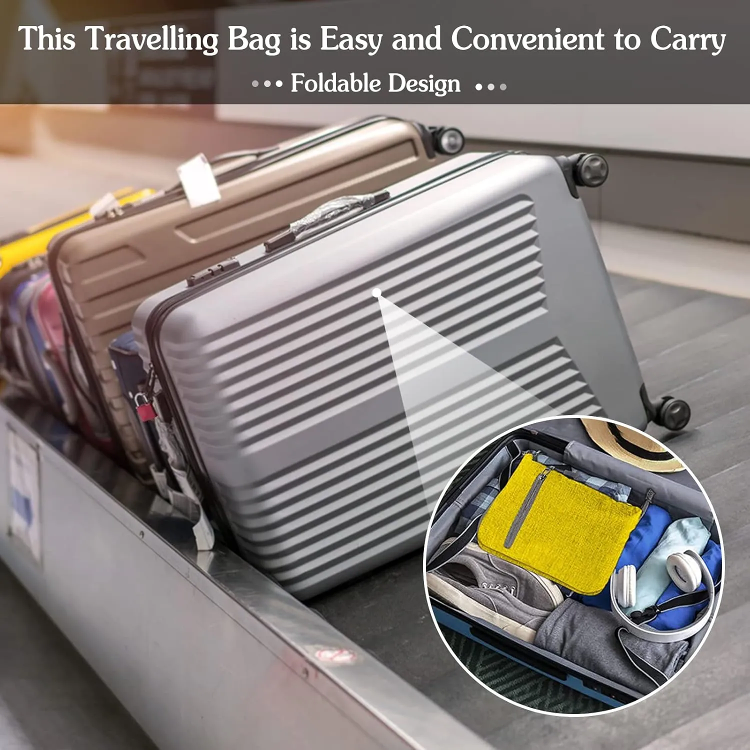 Travel Duffle Bag for Men/Women 115L Foldable Sport Duffel Bag Gym Tote Bag with Shoes Compartment Large Overnight Bag Weekend Shoulder Bag Lightweight Carry On Luggage Hospital Bag Yellow B