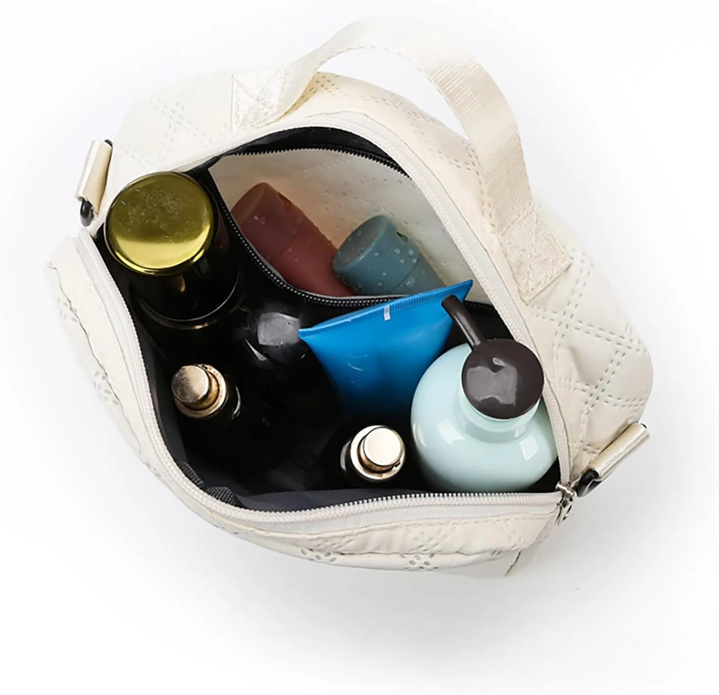 Travel Duffle Bag for Women with Shoe Compartment Carry on Overnight Bag with Toiletry Bag Gym Totes Bags with Wet Pocket Hospital Bags (Off-White Set Bag)