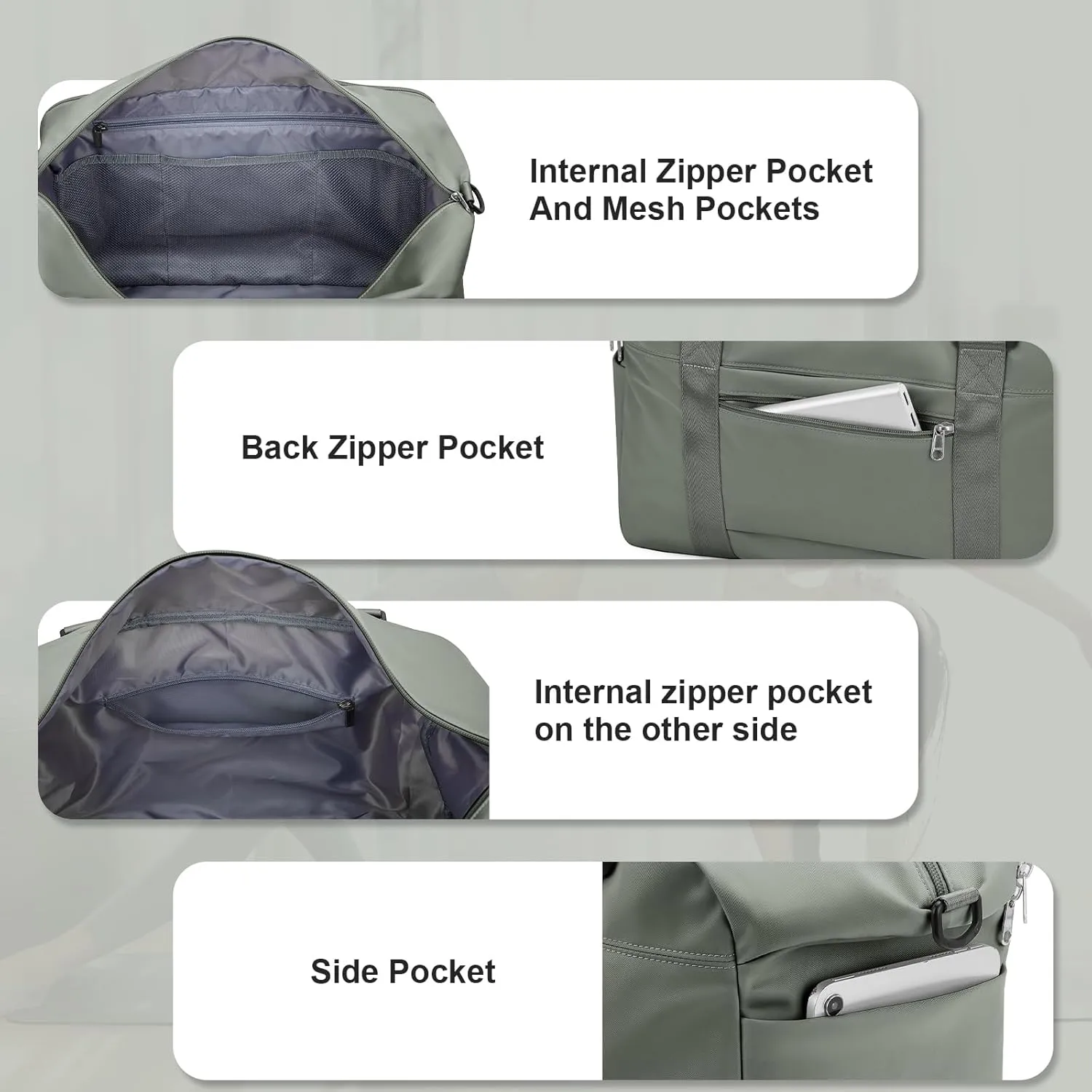 Travel Duffle Bag, Women Weekender Overnight Bags with Laptop Compartment and Wet Pocket, Womens Mens Traveling Carry On Luggage Gym Bag, Hospital Bags for Labor and Delivery, Green
