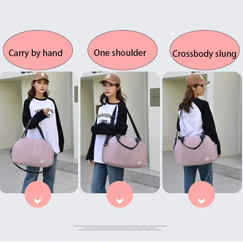 Travel Luggage Bag Women's Sports Gym Bags Shoulder Large Tote Handbag Light purple