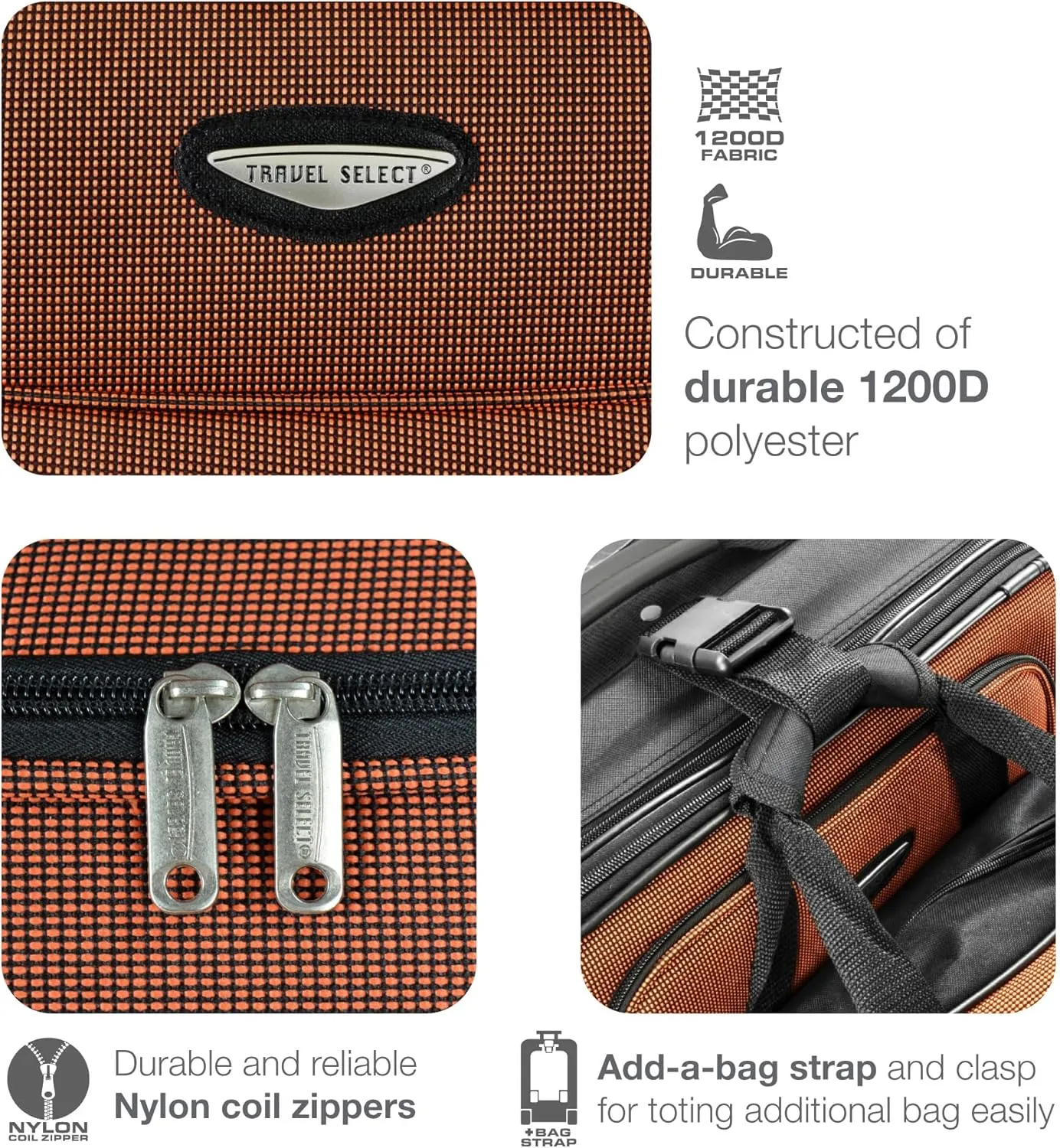 Travel Select Amsterdam Expandable Rolling Upright Luggage, Gray, 2-Piece Set