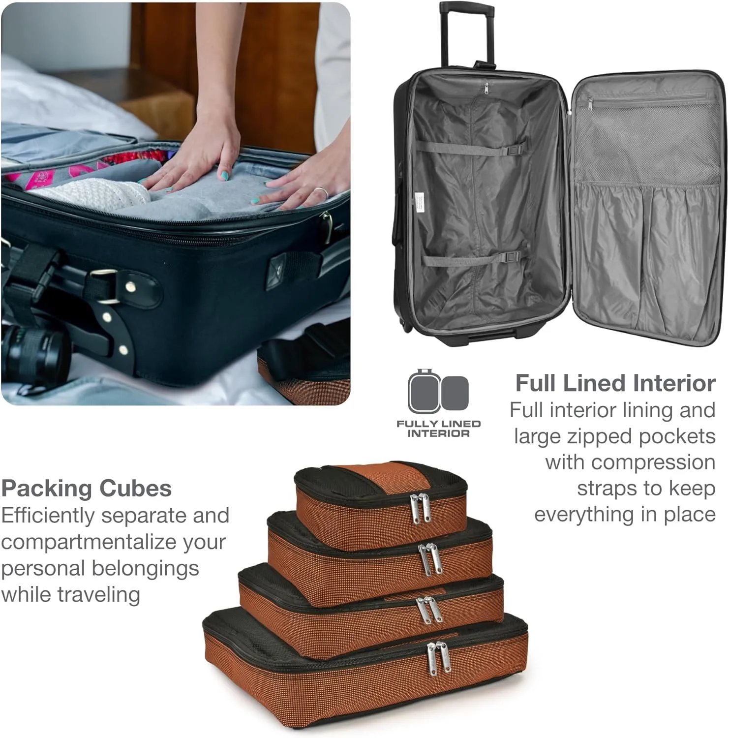 Travel Select Amsterdam Expandable Rolling Upright Luggage, Gray, 2-Piece Set