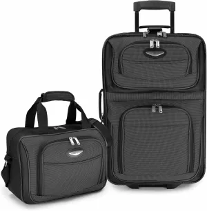 Travel Select Amsterdam Expandable Rolling Upright Luggage, Gray, 2-Piece Set