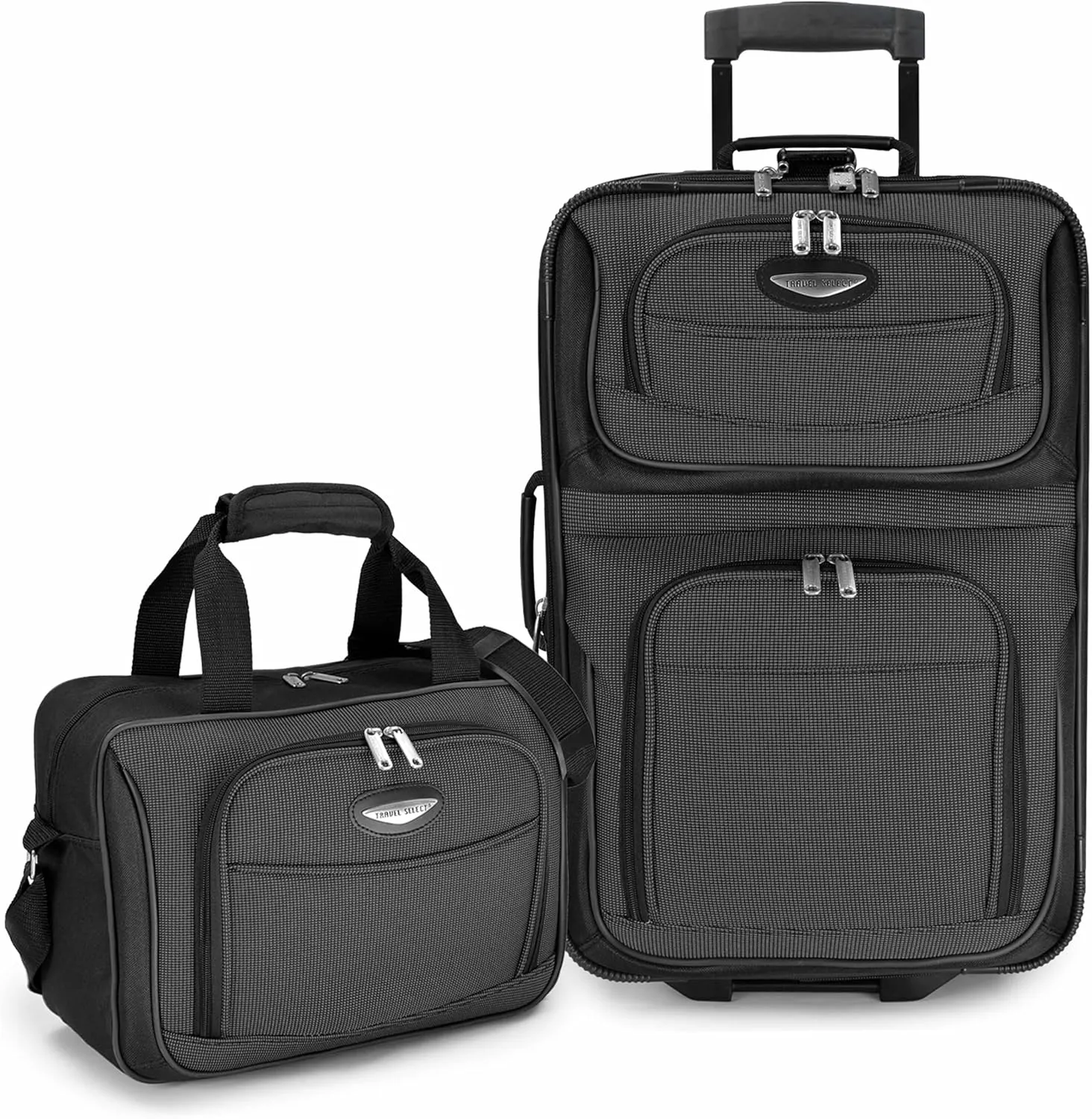 Travel Select Amsterdam Expandable Rolling Upright Luggage, Gray, 2-Piece Set