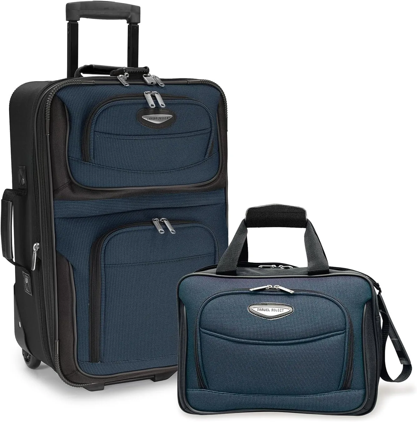 Travel Select Amsterdam Expandable Rolling Upright Luggage, Navy, 2-Piece Set
