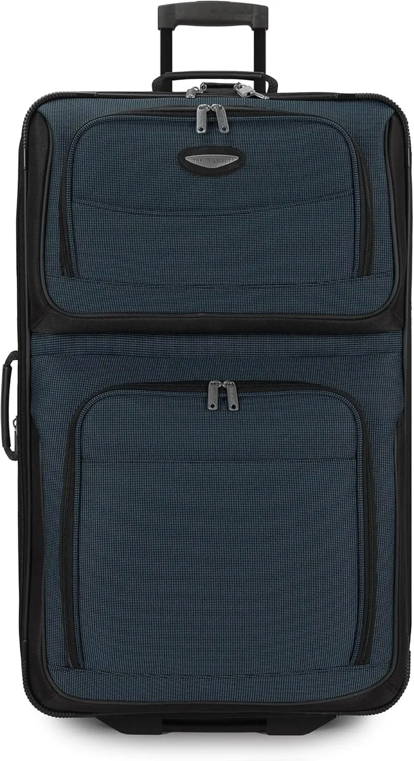 Travel Select Amsterdam Expandable Rolling Upright Luggage, Navy, Checked-Large 29-Inch
