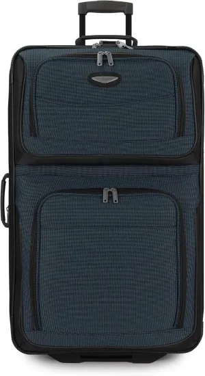 Travel Select Amsterdam Expandable Rolling Upright Luggage, Navy, Checked-Large 29-Inch