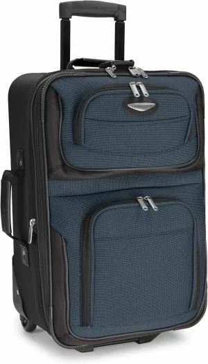 Travel Select Amsterdam Softside Expandable Rolling Luggage, TSA-Approved, Lightweight, Navy, Carry-on 21-Inch