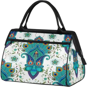 Travel Sports Bag for Women Tote Bag Paisley Africa Egypt Tirbe Carry On Duffel Gym Bag Accessories Large Weekender Essentials Ladies Beach Waterproof Bag