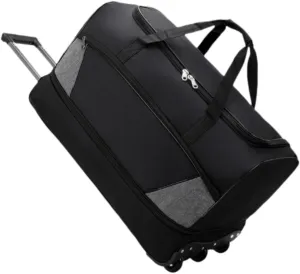 Travel Trolley Duffel Bag with Wheels for Men And Women, Black, M
