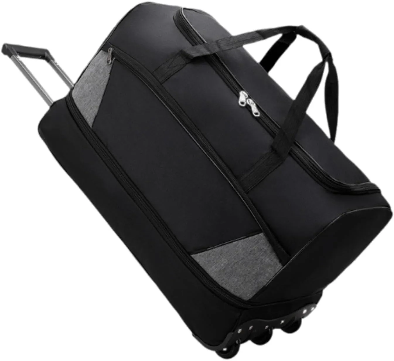 Travel Trolley Duffel Bag with Wheels for Men And Women, Black, M