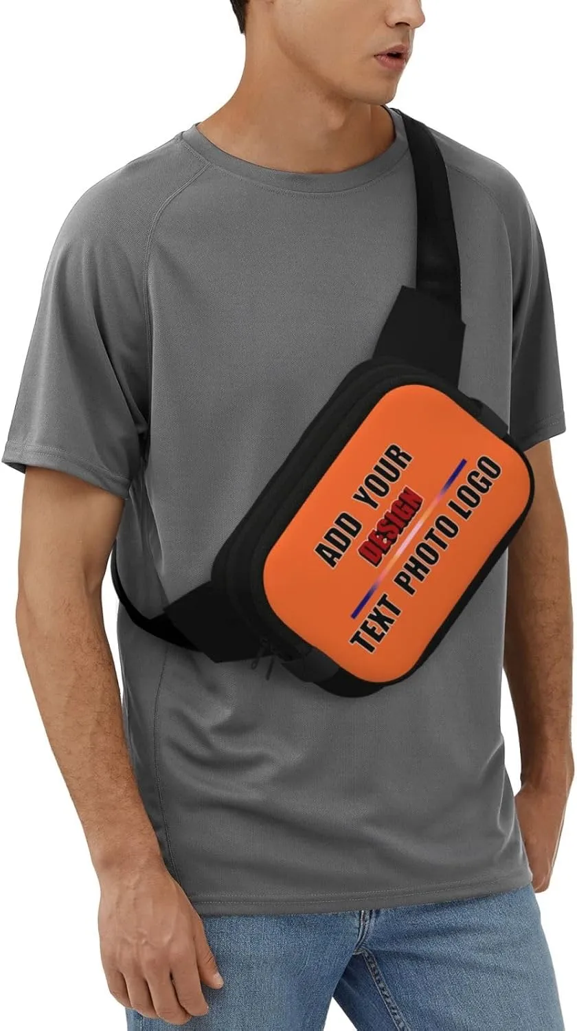 Travel Waist Pack Fanny Bag with Photo Text Logo Hands-Free Belt Bag for Men Women Sports Outdoor Use