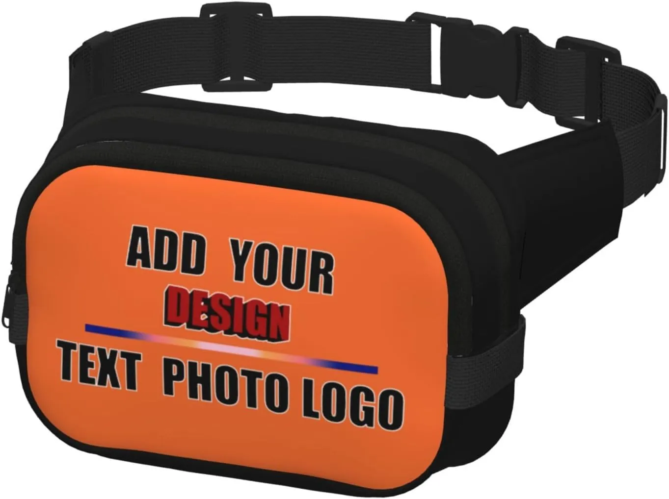 Travel Waist Pack Fanny Bag with Photo Text Logo Hands-Free Belt Bag for Men Women Sports Outdoor Use