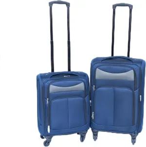 Travel with Ease Using Navy Blue Soft Edge Luggage, Waterproof Fabric, Ergonomic Handle & 360° Wheels