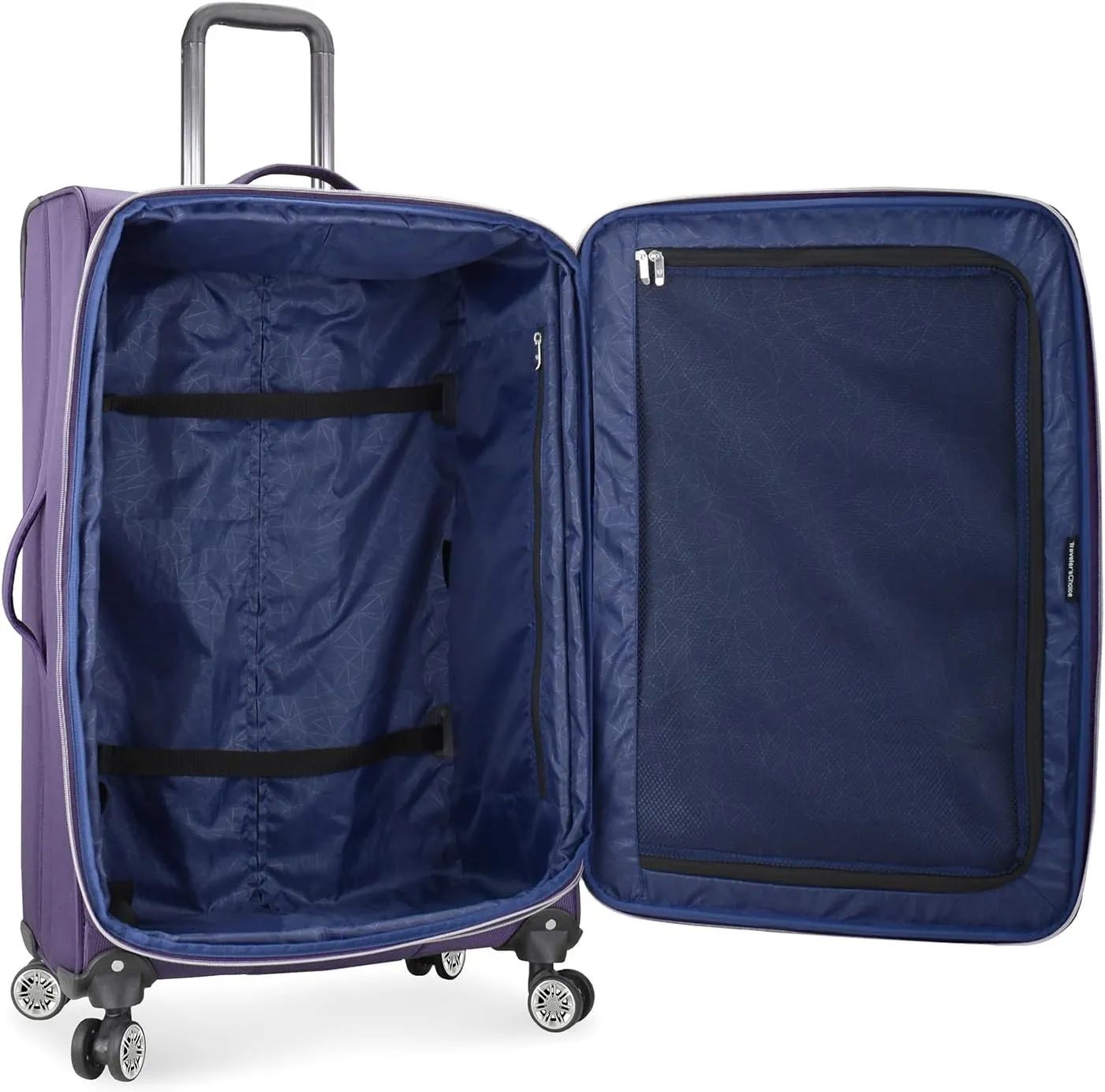 Traveler's Choice Lares Softside Expandable Luggage with Spinner Wheels, Purple, 2 Piece Luggage Set