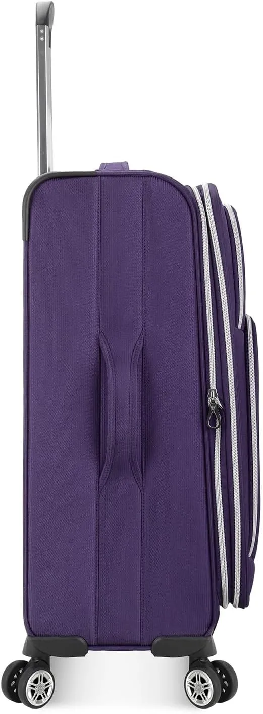 Traveler's Choice Lares Softside Expandable Luggage with Spinner Wheels, Purple, 3 Piece Luggage Set