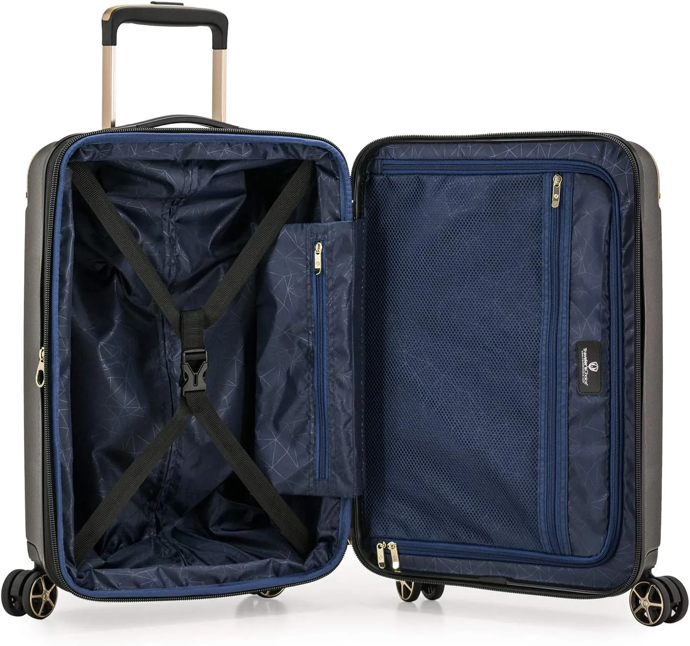 Traveler's Choice New London II Hardside Expandable Spinner Luggage, Gray, Carry-on 22-Inch