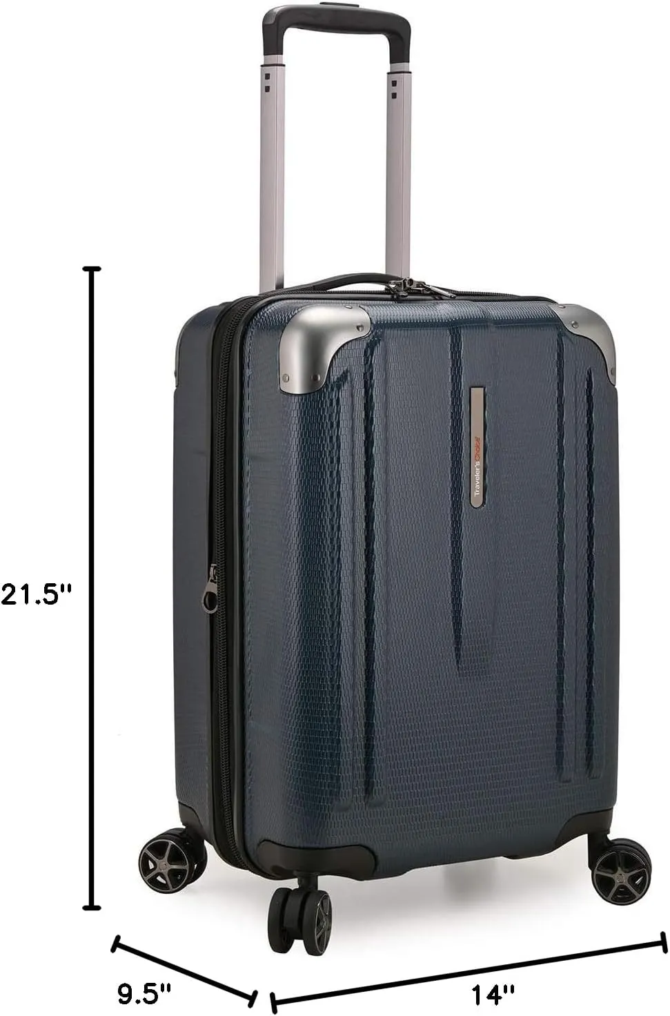 Traveler's Choice New London II Hardside Expandable Spinner Luggage, Navy, Carry-on 22-Inch