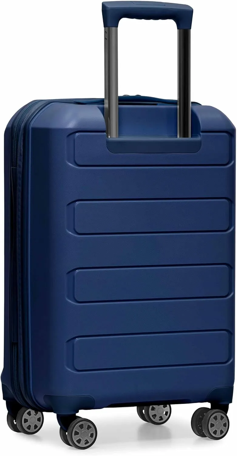 Traveler's Choice Pagosa Indestructible Hardshell Expandable Spinner Luggage, Navy, 2 Piece Set