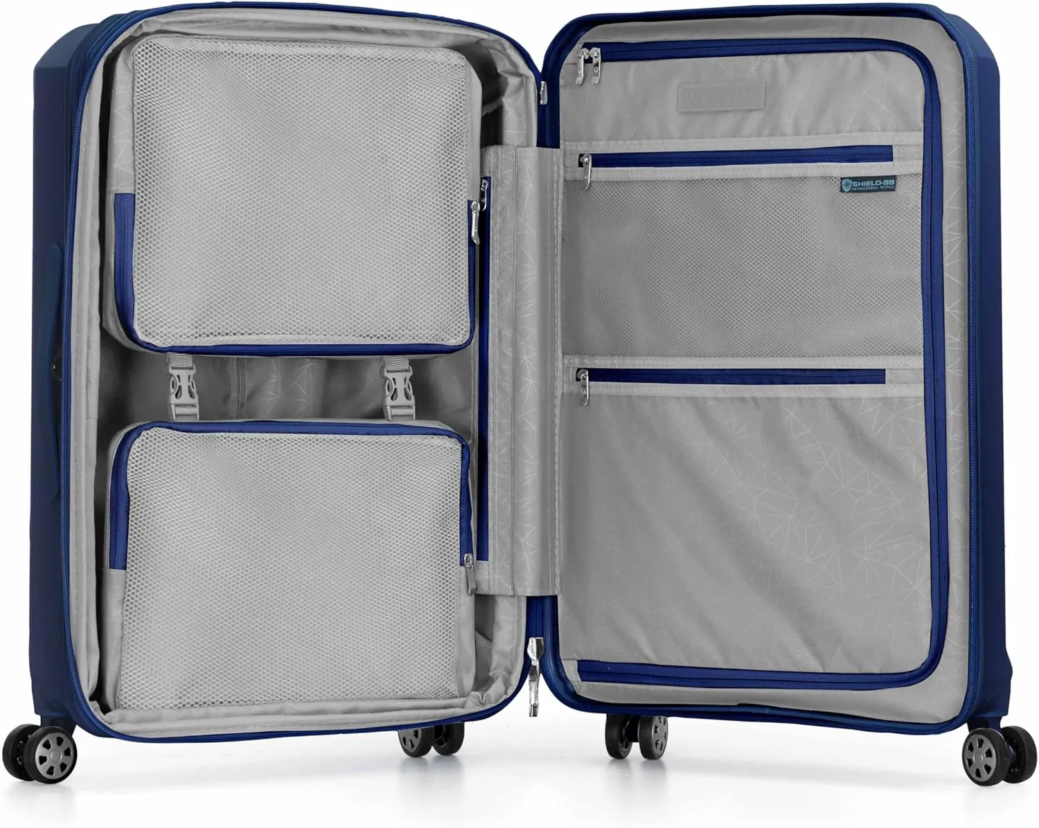 Traveler's Choice Pagosa Indestructible Hardshell Expandable Spinner Luggage, Navy, 2 Piece Set