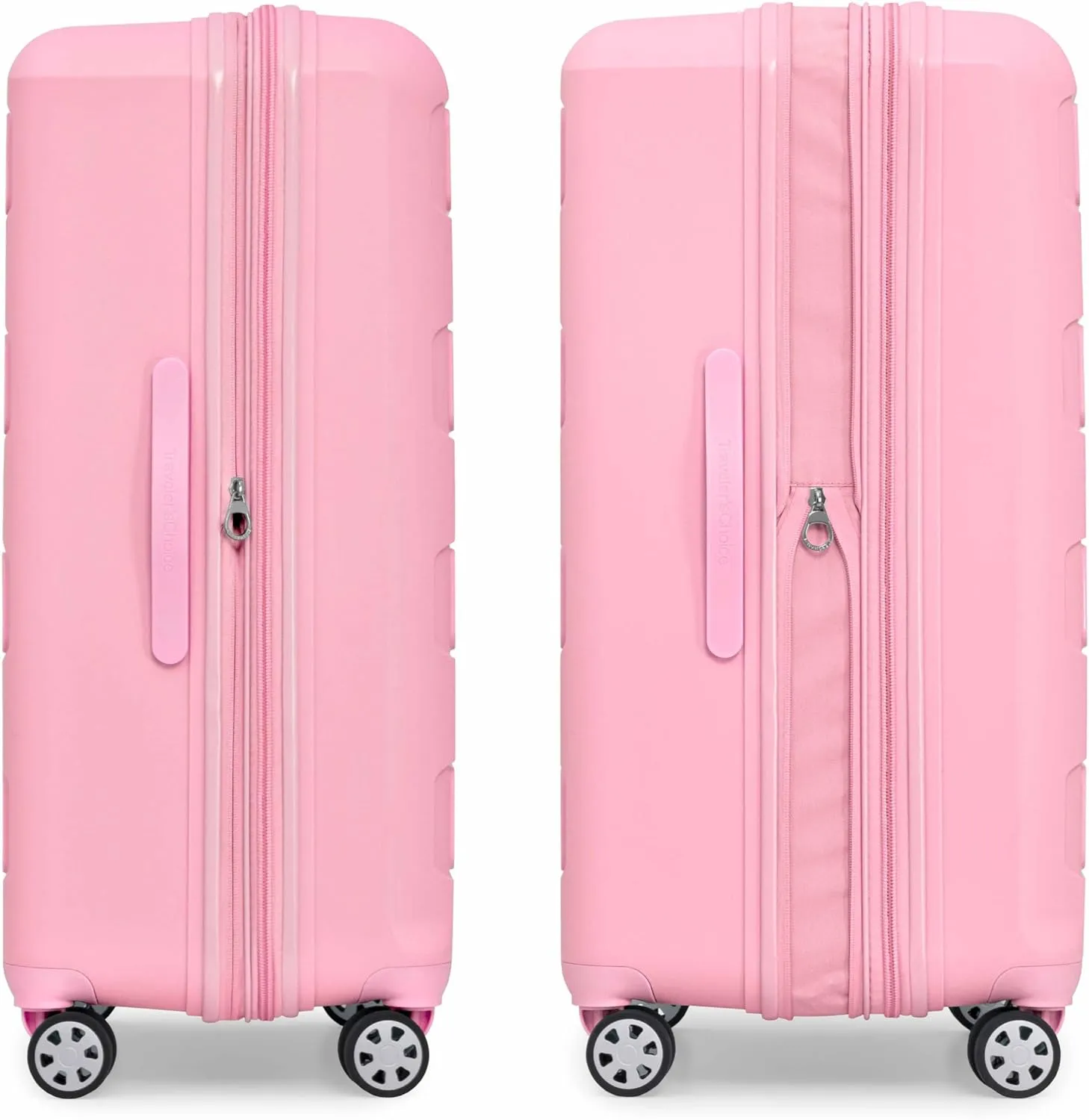 Traveler's Choice Pagosa Indestructible Hardshell Expandable Spinner Luggage, Pink, 2 Piece Set
