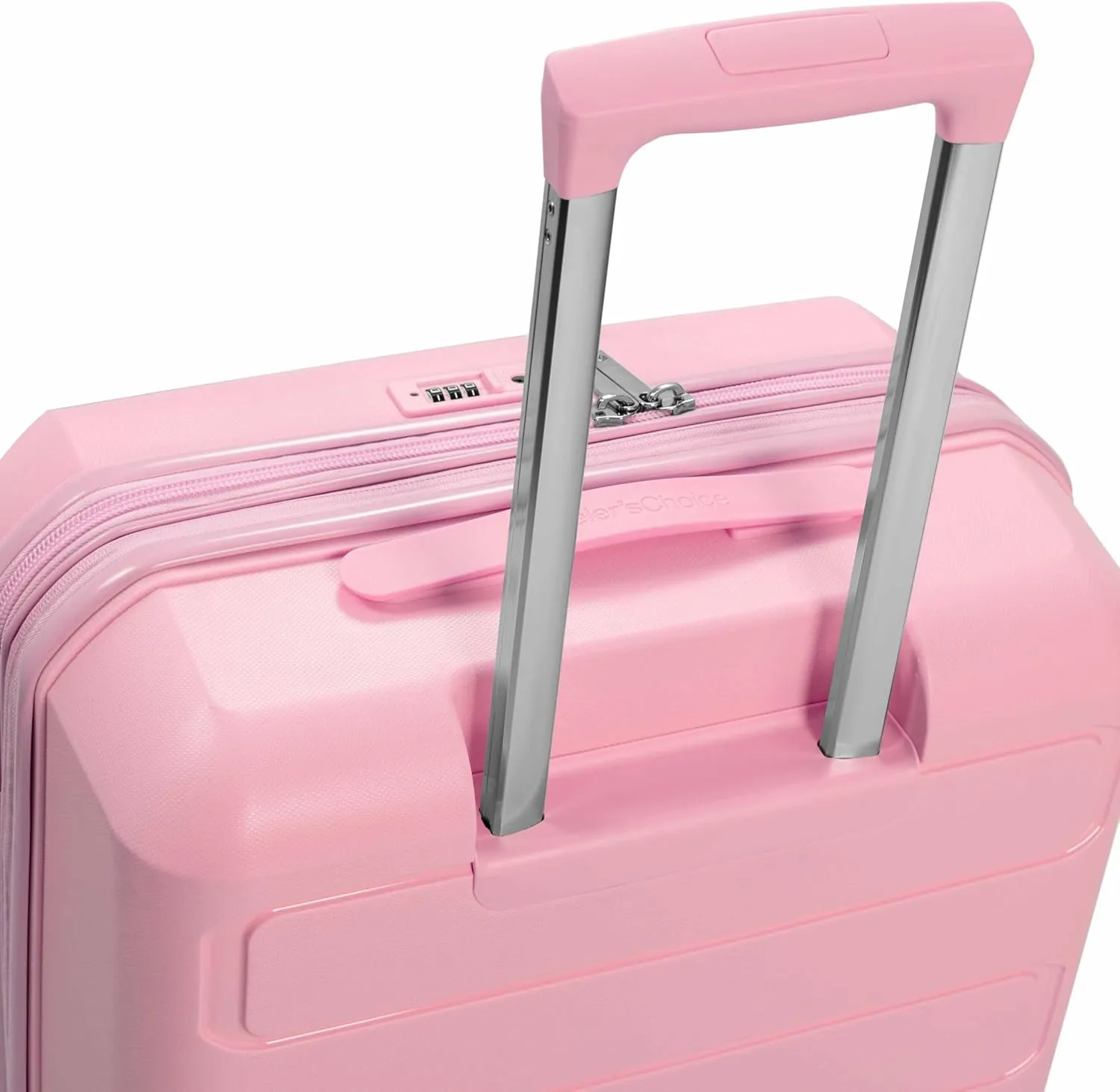 Traveler's Choice Pagosa Indestructible Hardshell Expandable Spinner Luggage, Pink, 2 Piece Set