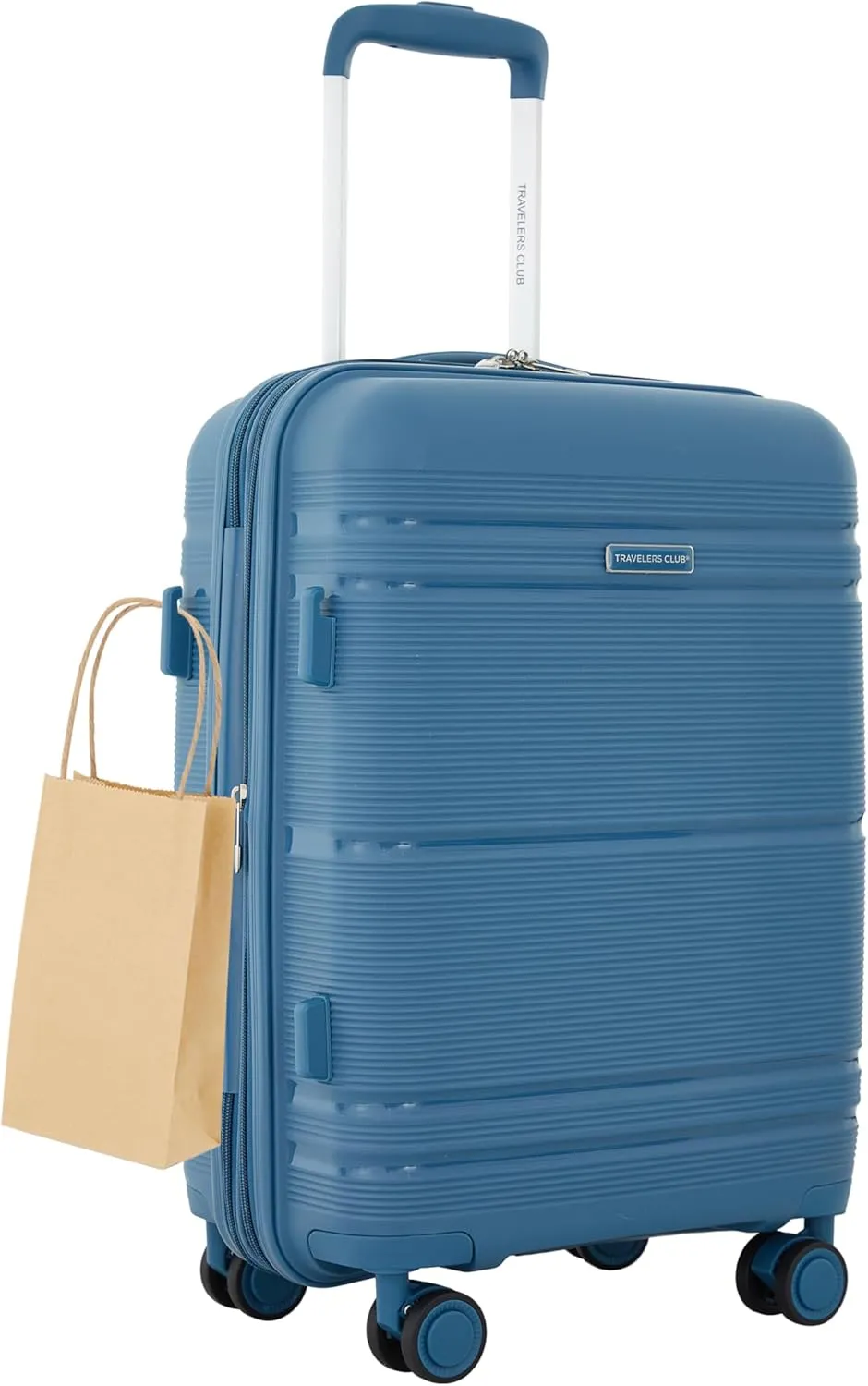 Travelers Club Astralnaut Hardside Expandable Spinner Luggage, Bluesteel, 20" Carry-On