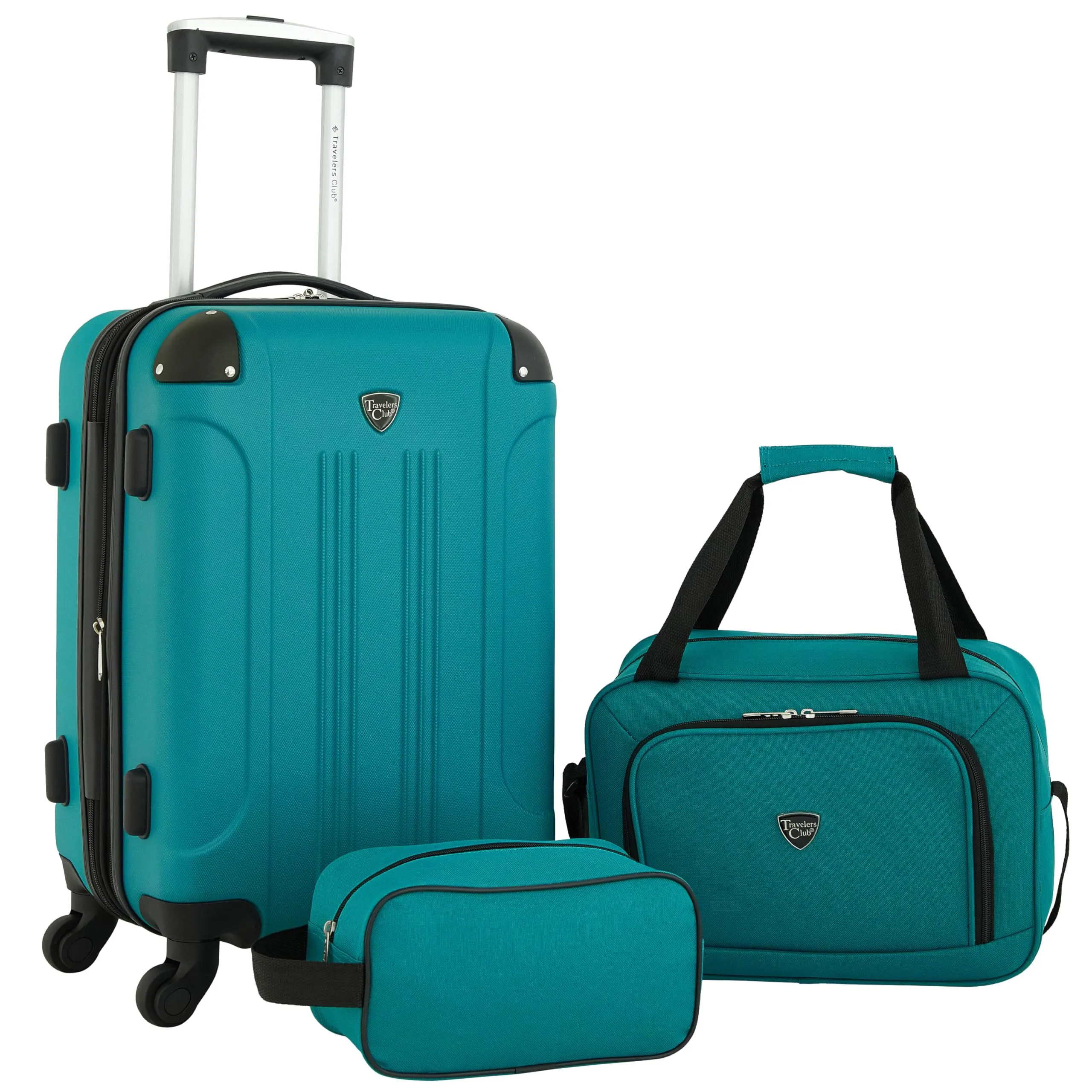 Travelers Club Chicago 20” Hardside Spinner Luggage – Expandable Carry-On Suitcase (Teal)