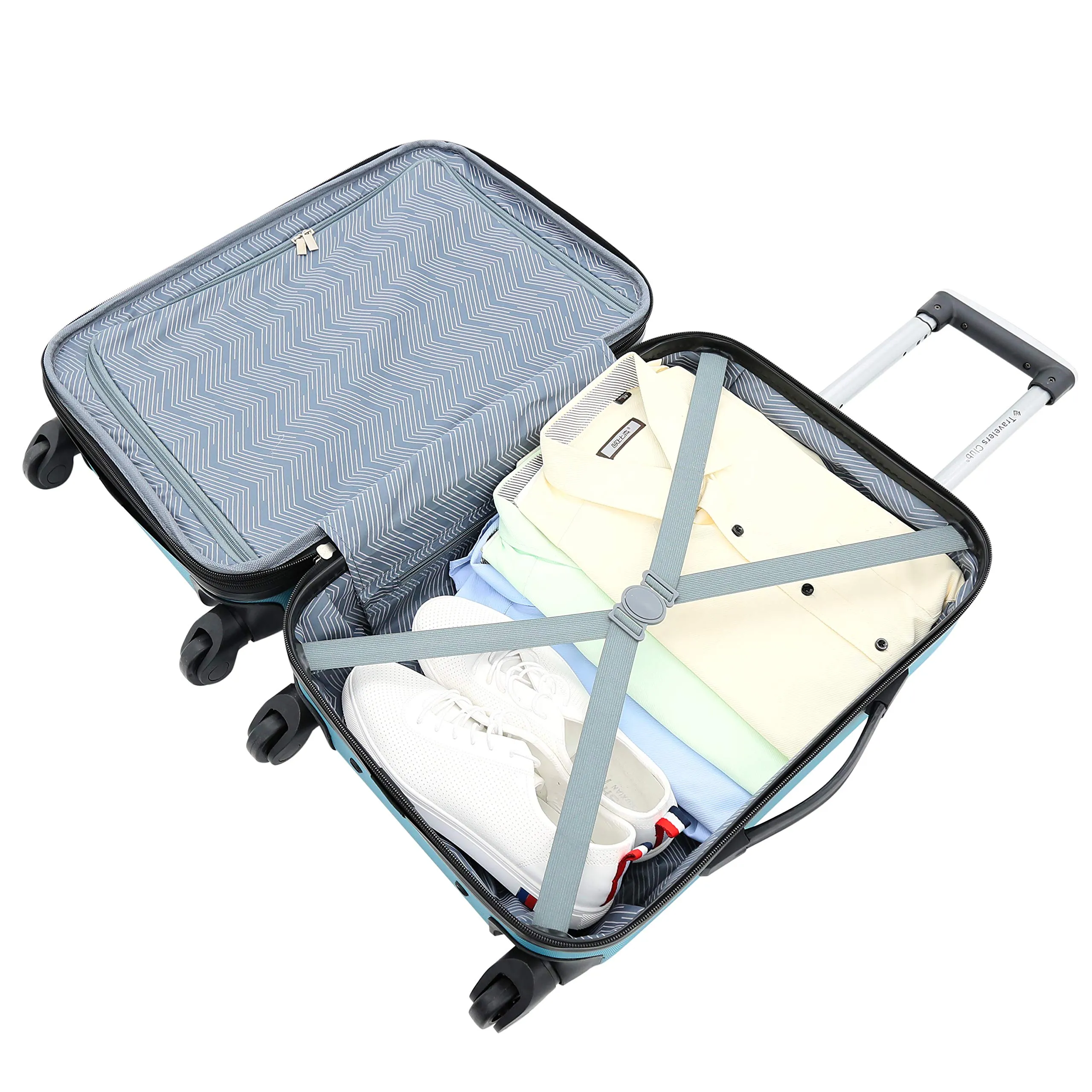 Travelers Club Chicago 20” Hardside Spinner Luggage – Expandable Carry-On Suitcase (Teal)