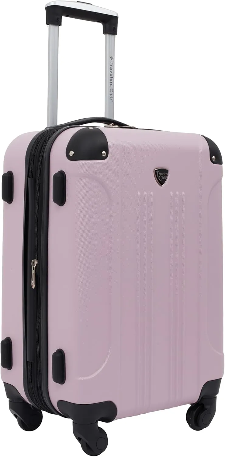 Travelers Club Chicago Hardside Expandable Spinner Luggage, Lilac, 20" Carry-On