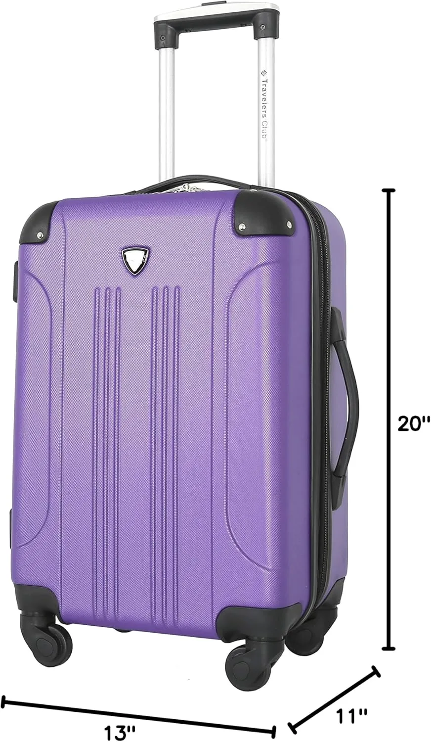Travelers Club Chicago Hardside Expandable Spinner Luggage, Purple, 20" Carry-On
