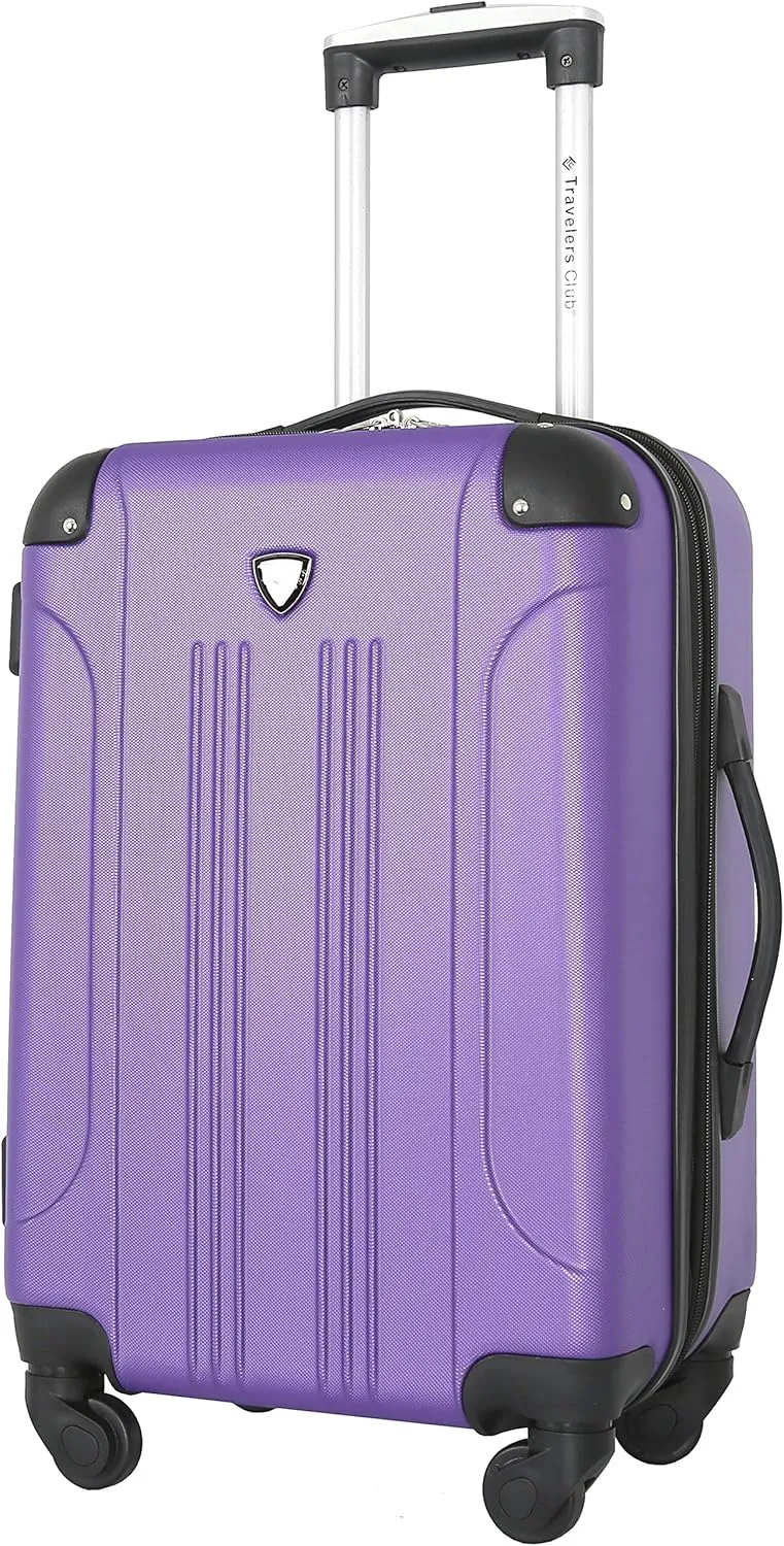 Travelers Club Chicago Hardside Expandable Spinner Luggage, Purple, 20" Carry-On